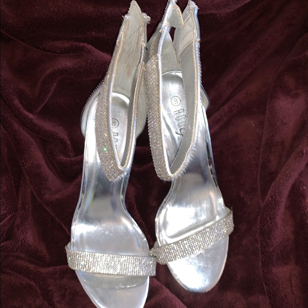 Sparkly Open Toe Strappy Heels